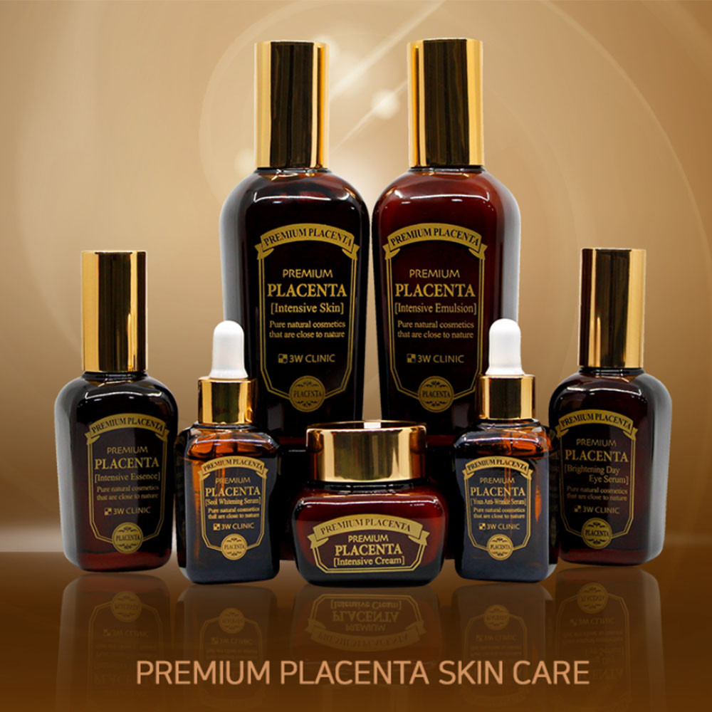 Антивозрастной набор с плацентой для ухода за кожей 3W Clinic Premium Placenta 7 Items Set (8809176164477)