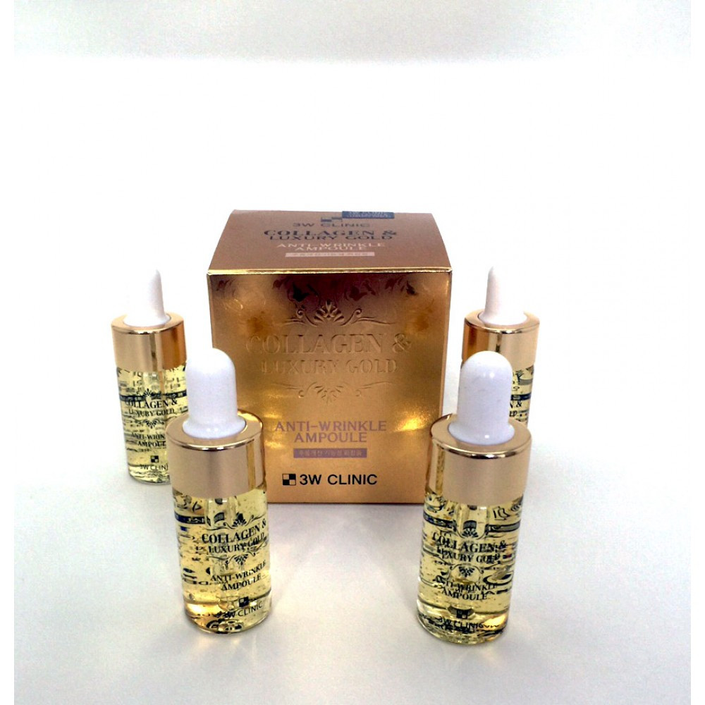 Антивозрастная сыворотка для лица с золотом и коллагеном 3w Clinic Collagen & Luxury Gold Anti-Wrinkle Ampoule