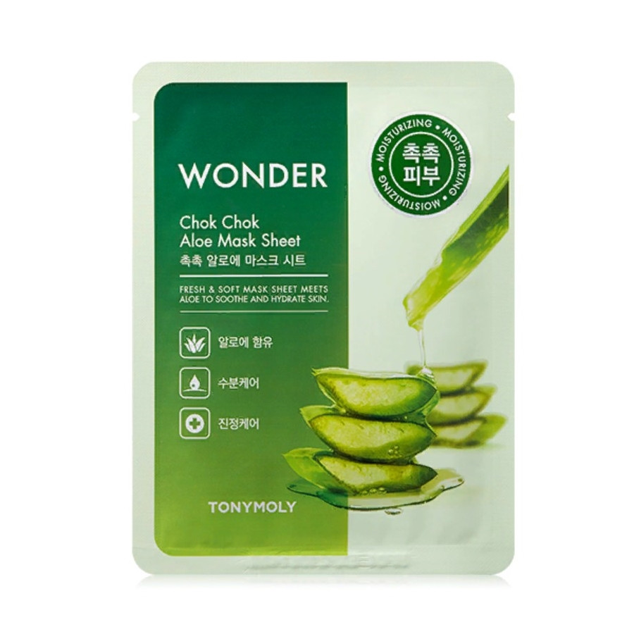 Увлажняющая маска для лица с экстрактом алоэ Tony Moly Wonder Aloe Chok Chok Mask Sheet 22 г (8806194029566)