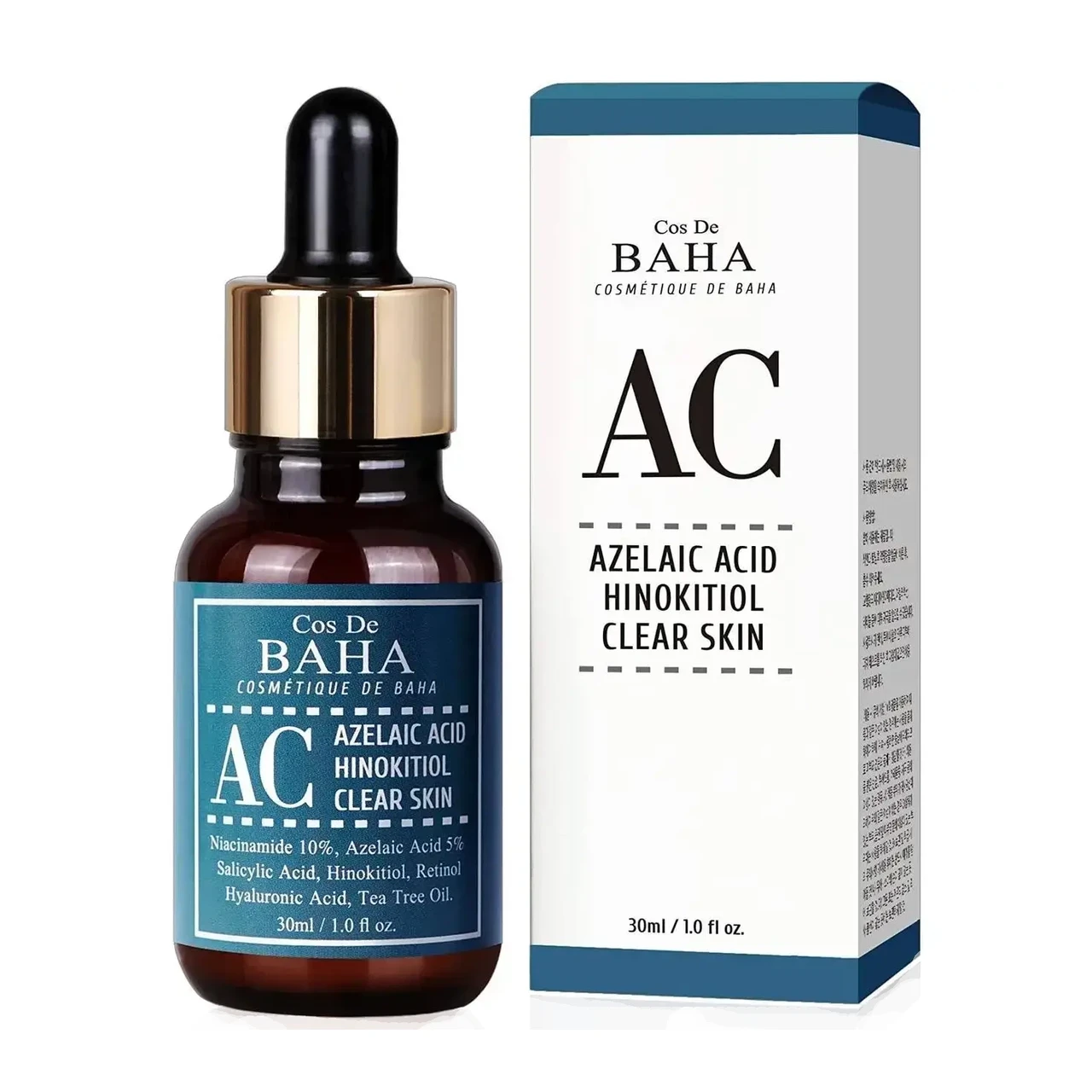 Сироватка проти акне Cos De BAHA Azelaic Acid Hinokitiol Clear Skin Serum (AC) - 30 мл (8809240318362)