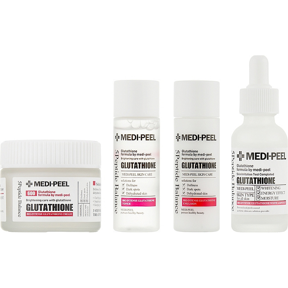 Набор отбеливающих средств для лица Medi-Peel Glutathione 600 Multi Care Kit 4 предмета (30 мл+30 мл+30 мл+50 г) (8809409347233)