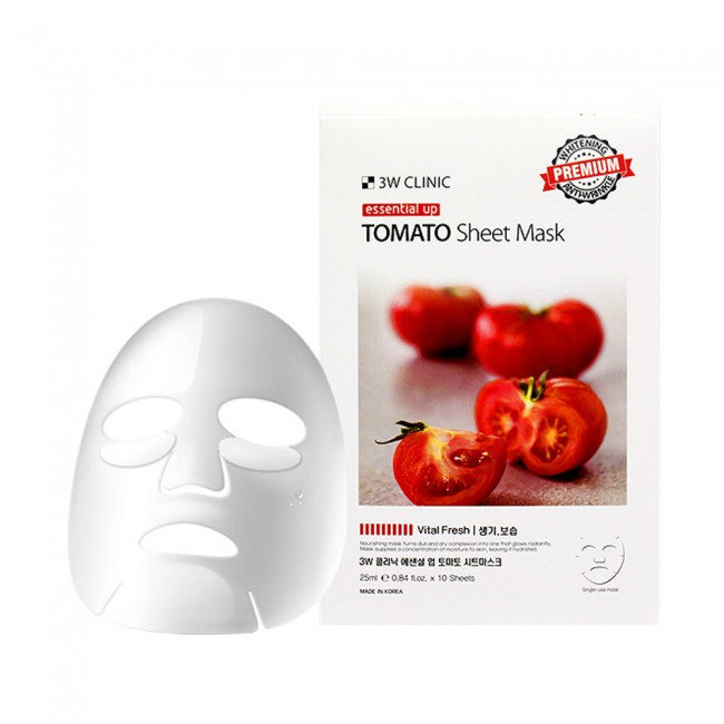 Осветляющая маска для лица с экстрактом томата 3w Clinic Essential Up Tomato Sheet Mask 1 шт