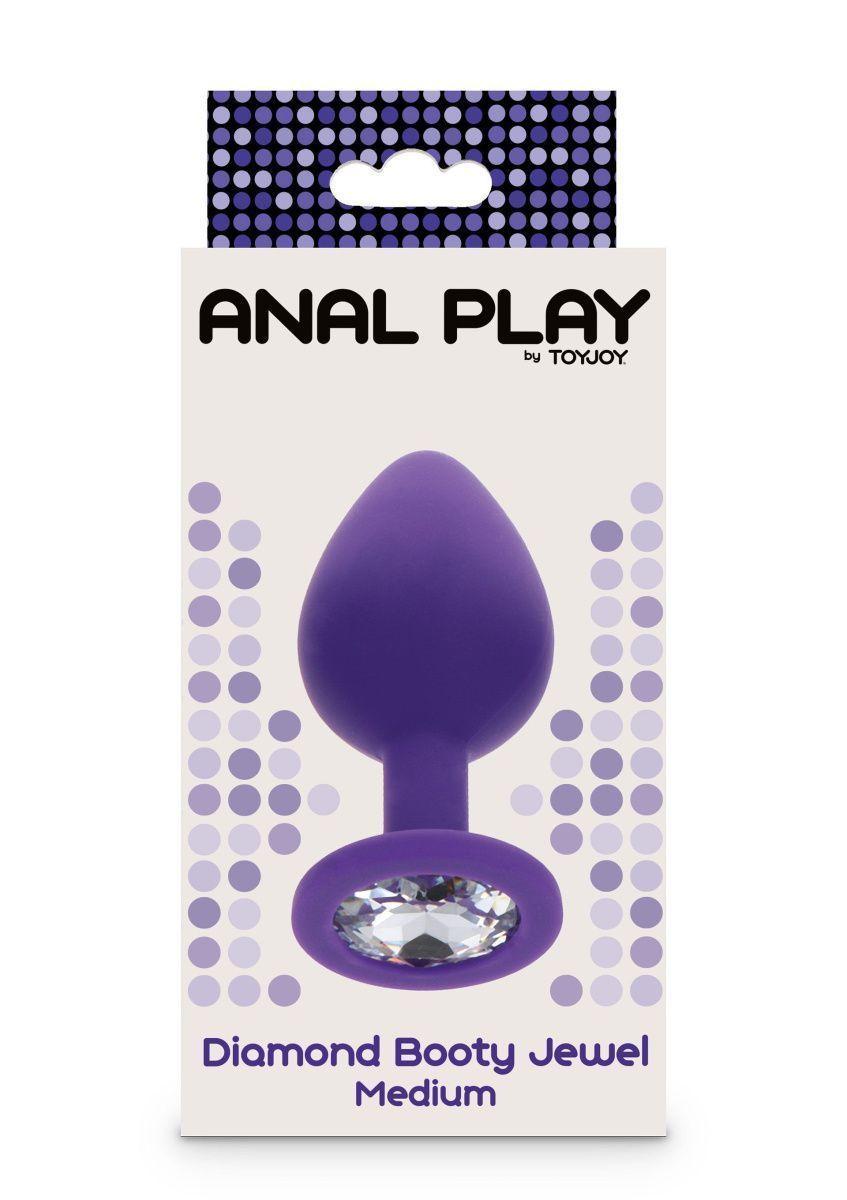 Toy Joy Medium Diamond Booty Jewel - Пробка анальная, 8х3.5 см (фиолетоввая) (8713221831163)