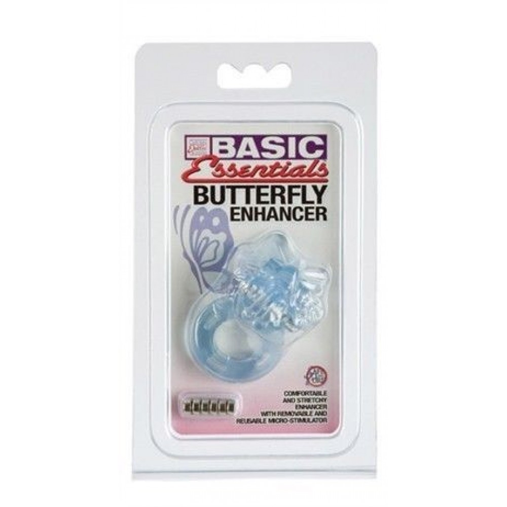 CalExotics Butterfly Enhancer - виброкольцо с бабочкой, 6х2 см (голубой) (716770055422)