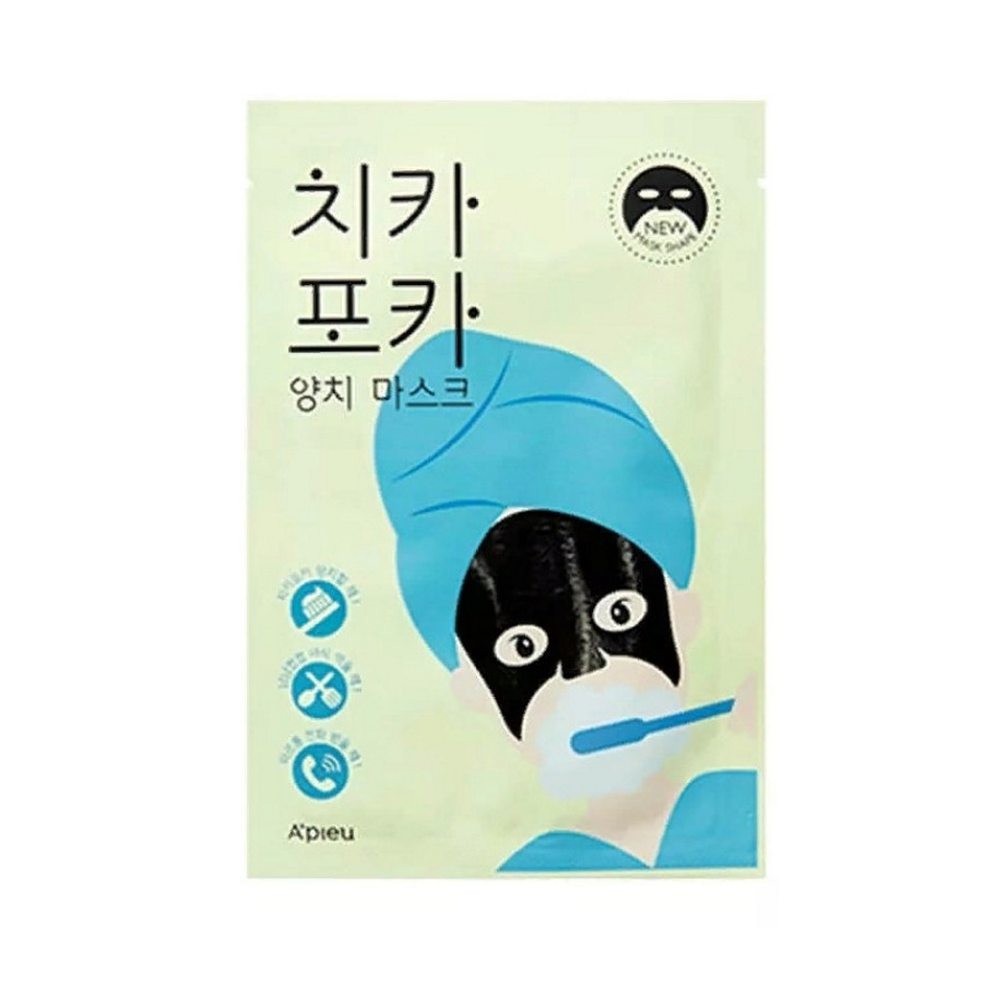 Утренняя тканевая маска для увлажнения кожи лица A'pieu Chi Ka Po Ka Tooth Brushing Mask 17 г (8809581450882)