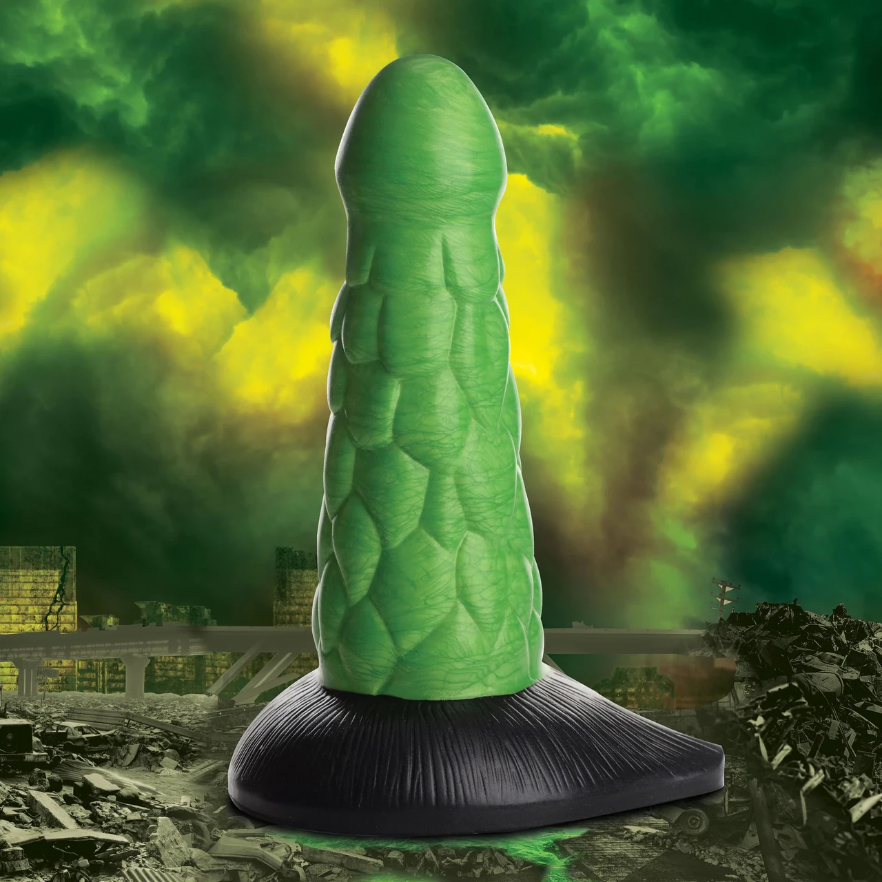 Creature Cocks Radioactive Reptile Silicone Dildo — фантазійний фалоїмітатор рептилії, 19.1х6.1 см (848518046055)