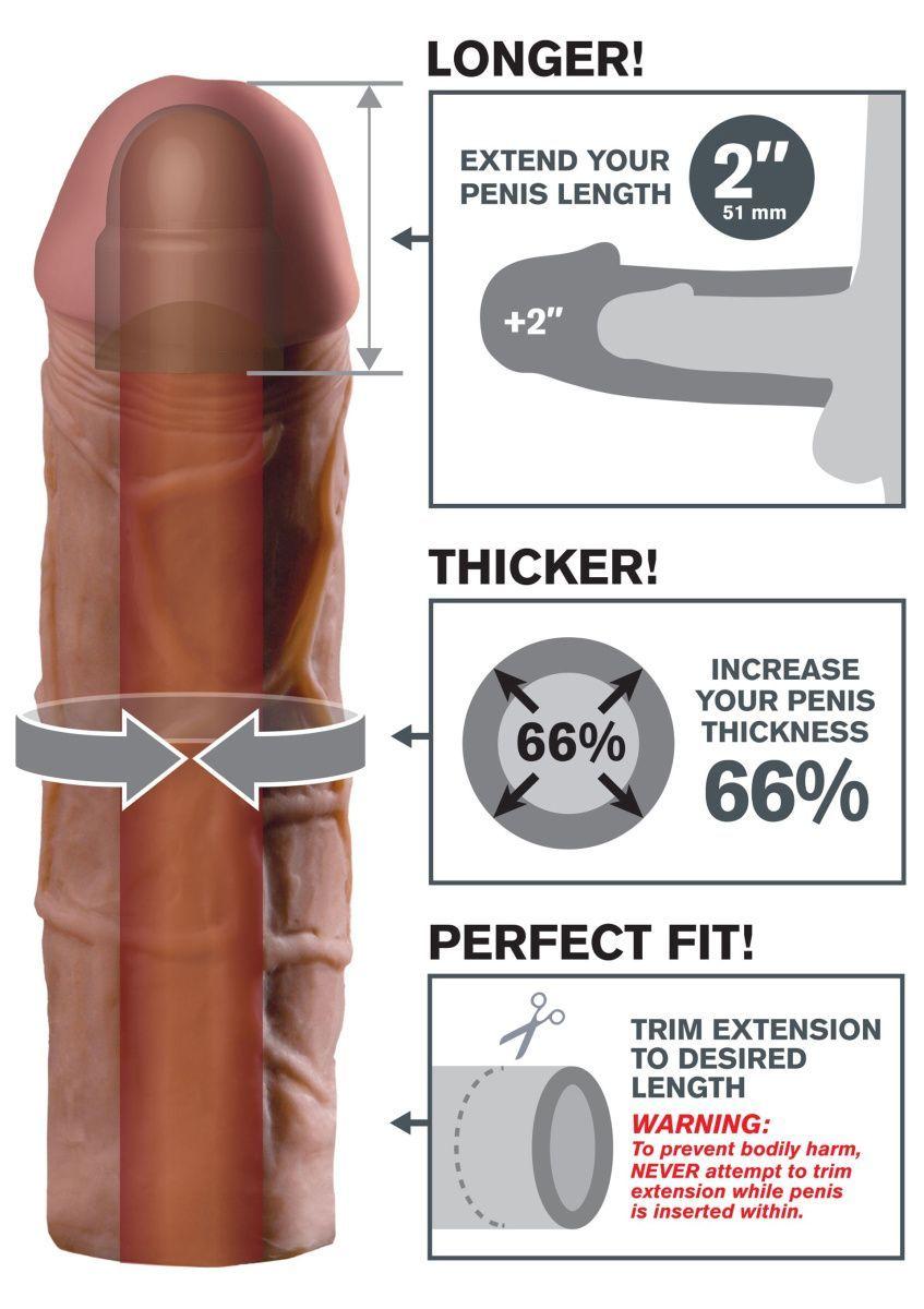 Pipedream FX Mega 2 Inch Extension - Удлиняющая насадка на пенис, +5 см (коричневый) (PD4114-29)