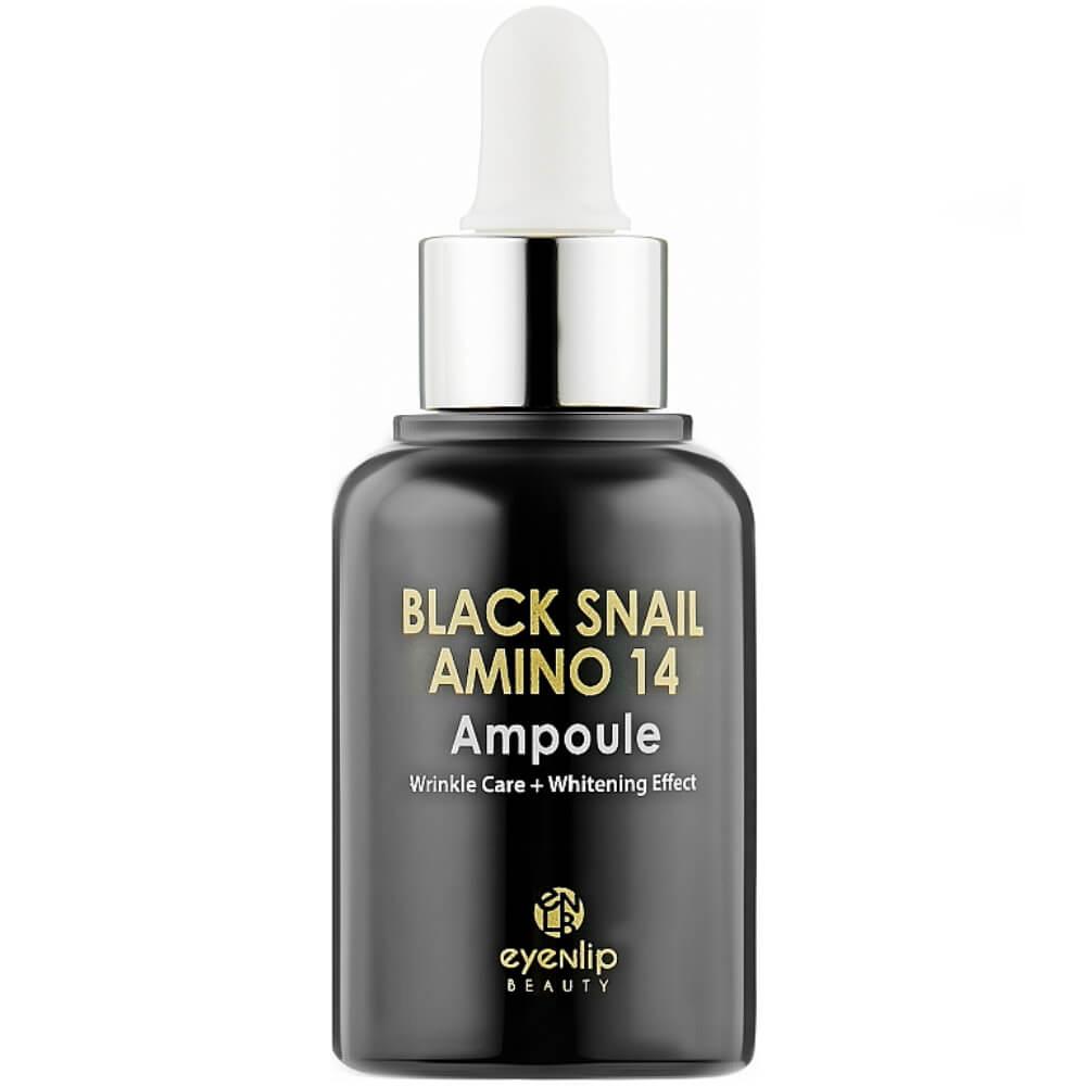 Сыворотка для лица с фильтратом муцина улитки Eyenlip Black Snail Amino 14 Ampoule 30 мл