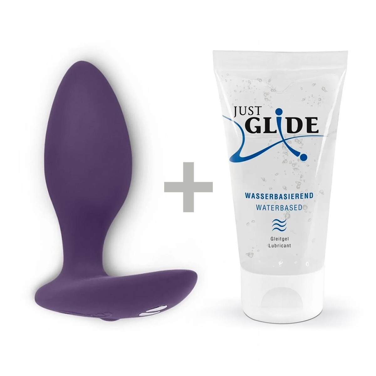 We-Vibe Ditto + Лубрикант 50 мл - смарт-пробка с дистанционным управлением, 8.8х3,1 см  (фиолетовый) (839289006829)