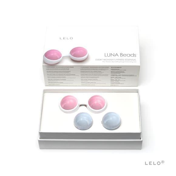 Lelo Luna Beads Mini - вагинальные шарики, 3 см (розовый с голубым) (7350022271692)
