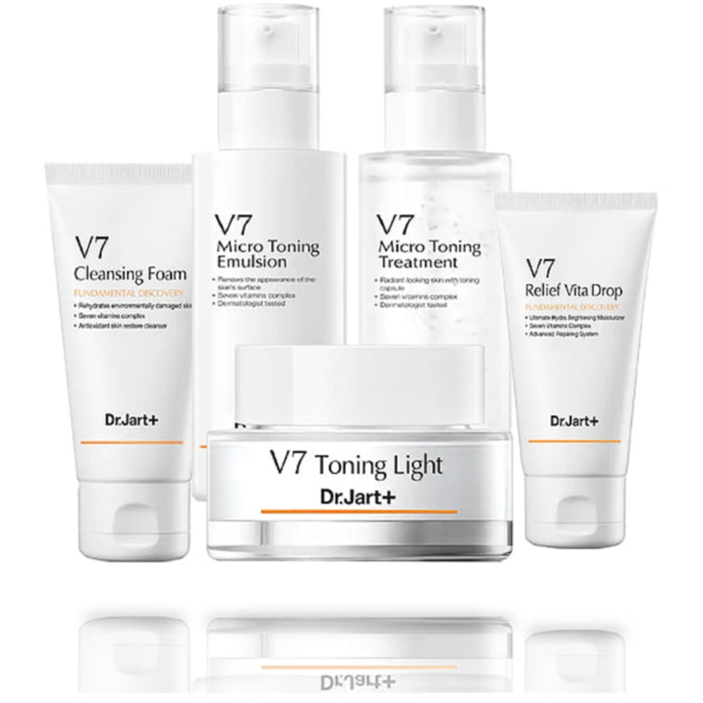 Набор средств для проблемной и чувствительной кожи лица Dr. Jart+ V7 Micro Toning Skin Care Set 5 шт. (8809535802644)