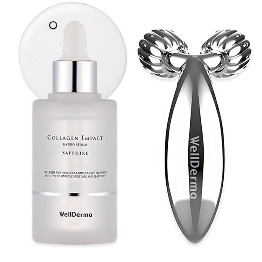 Набір сироватка з колагеном і ролер-масажер WellDerma Beauty Care Serum & Roller-Collagen 50 мл+1 шт.