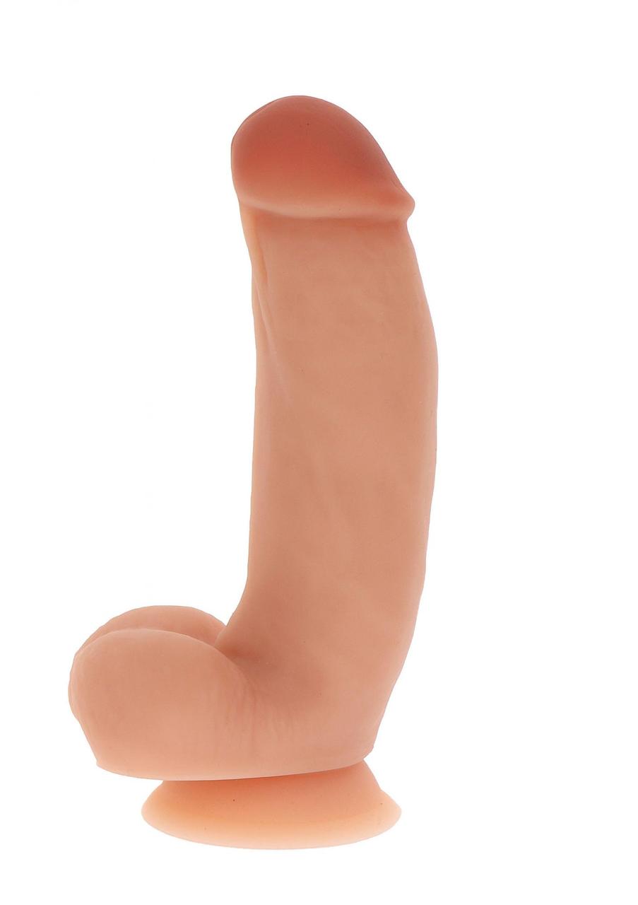 Get Real Silicone Dildo 7 inch w Balls - Силиконовый фаллоимитатор с мошонкой, 18х3.5 см (телесный) (10192)