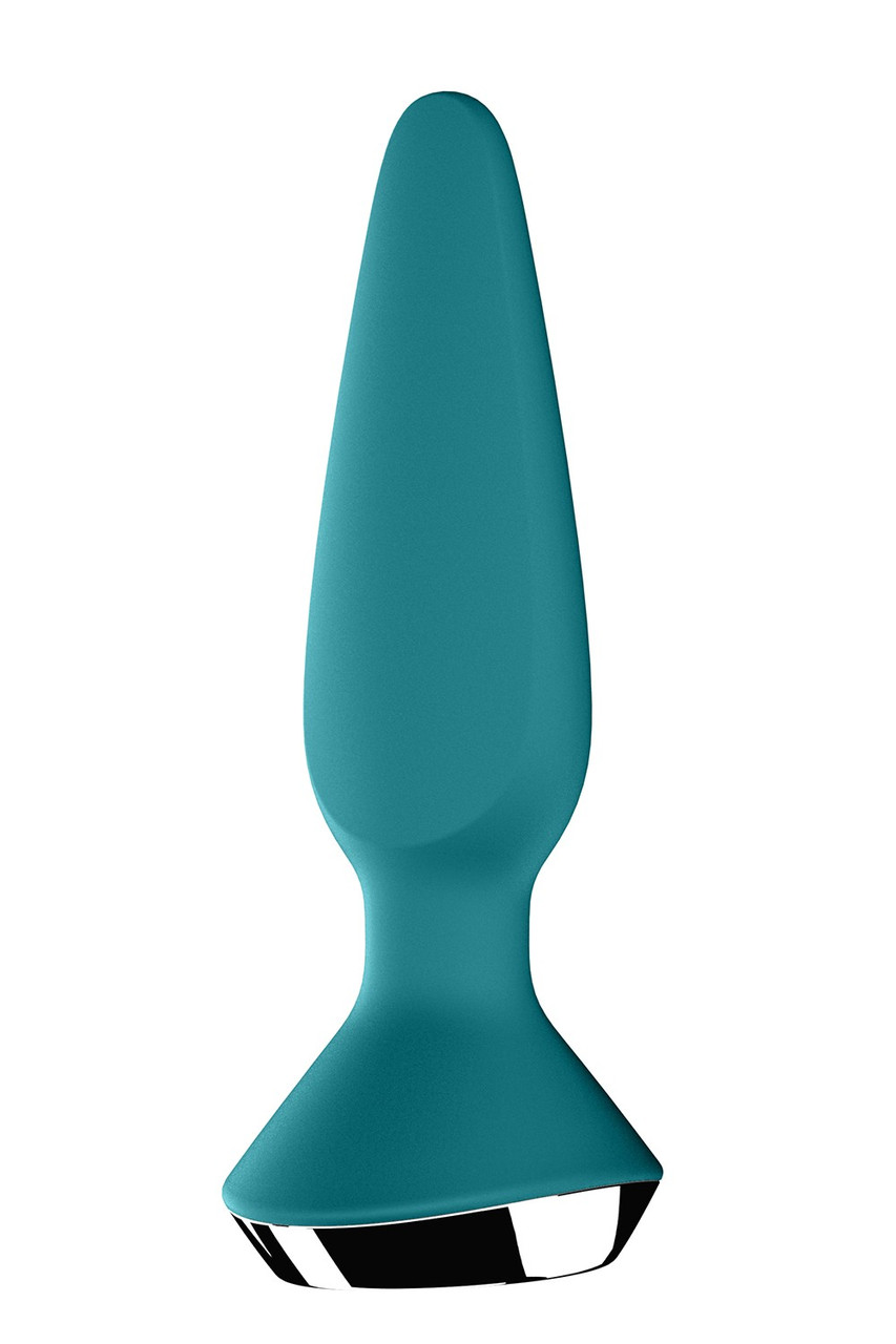 Satisfyer Plug-ilicious 1 — Анальна смарт-корка, 14х3 см, (зелена) (4061504003214)