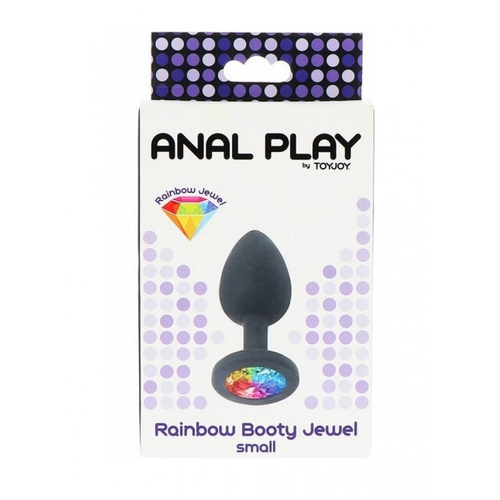 Toy Joy Rainbow Booty Jewel Small - Анальная пробка с радужным кристаллом в основании, 7х2.5 см (S) (10296)
