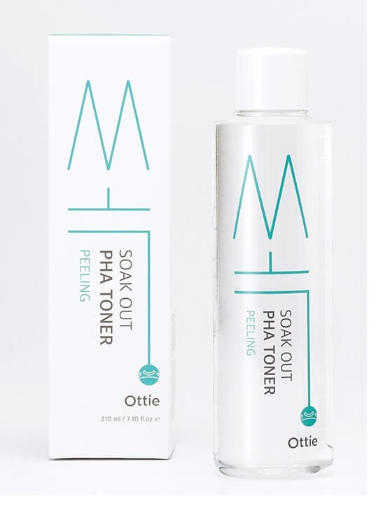 Тонер-пилинг для лица с кислотами Ottie Soak Out PHA Toner 210 мл (8809276016454)