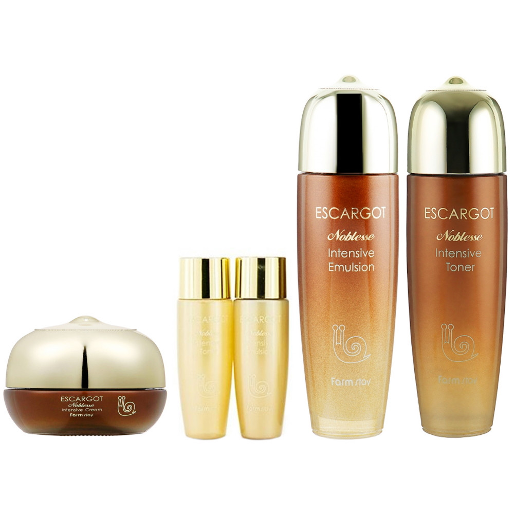 Набір догляду за шкірою обличчя з королівським равликом Farmstay Escargot Noblesse Intensive Skin Care 3 Set