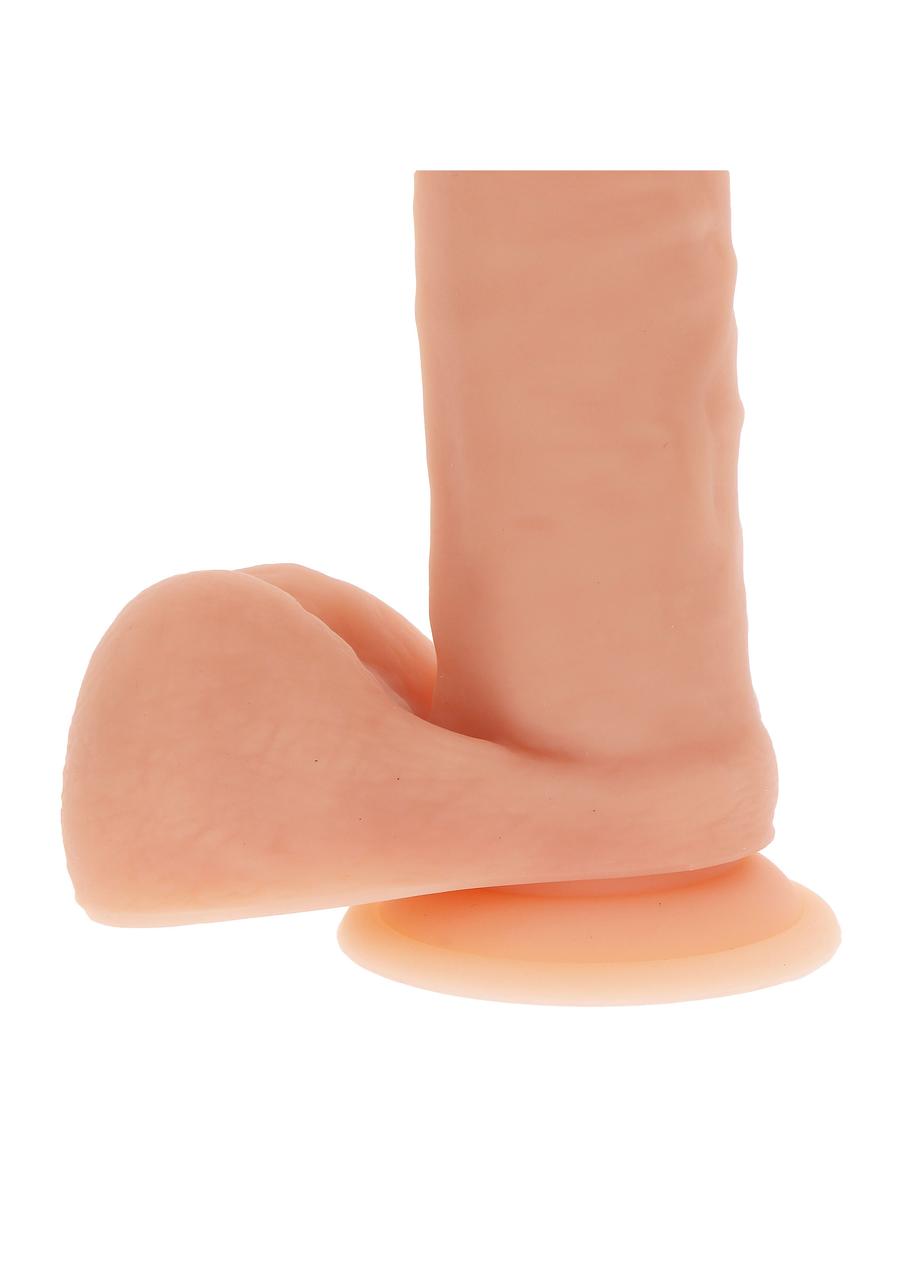 Get Real Silicone Dildo 8 Inch w Balls - Силиконовый фаллоимитатор с мошонкой, 17.5х4 см (телесный) (10193)