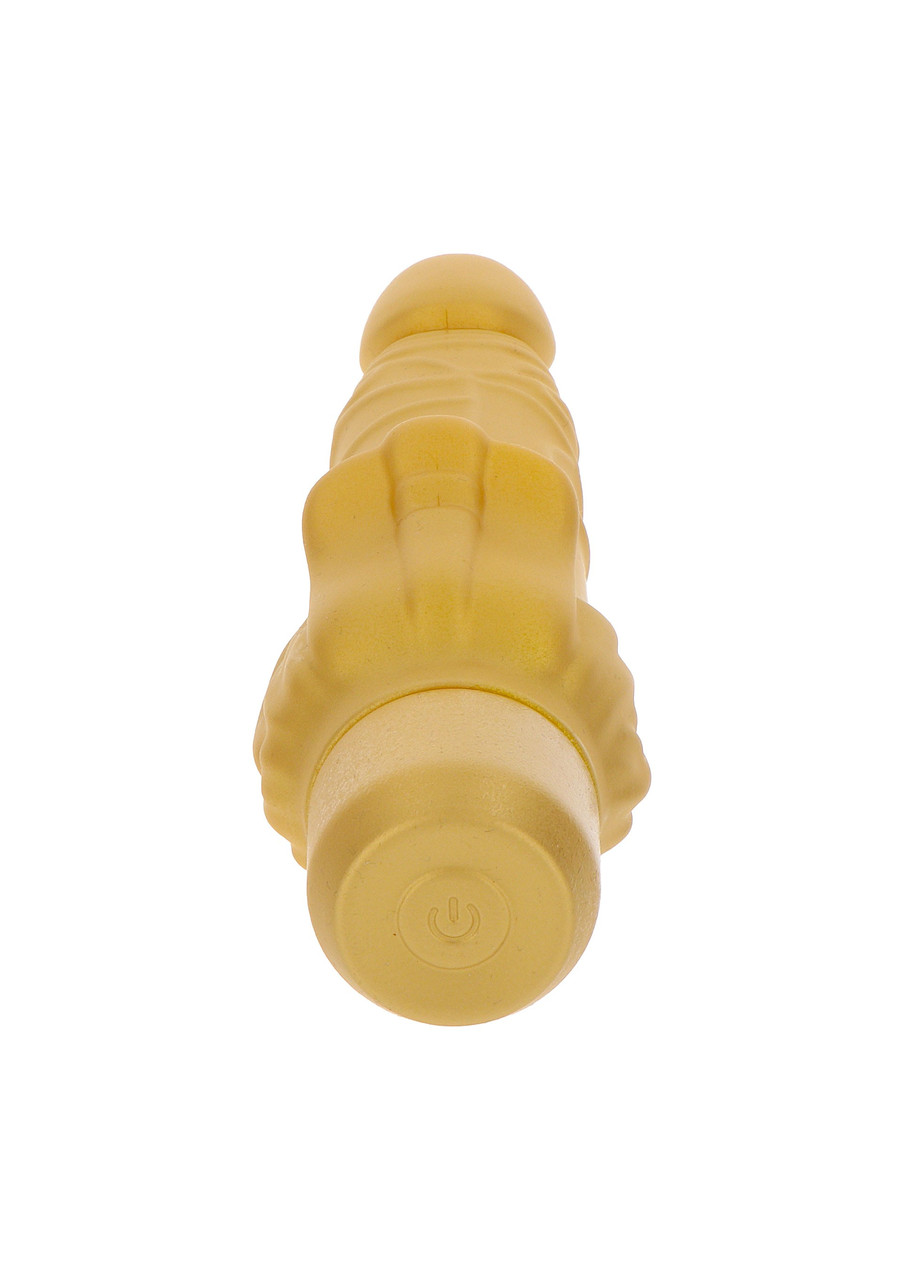 Get Real Gold Dicker Stim Vibrator - Вибратор 13х4.4 см (золотистый) (8713221822925)