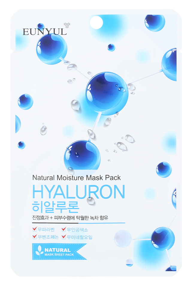 Увлажняющая тканевая маска для лица гиалурон Eunyul Natural Moisture Mask Pack Hyaluron 22 г (8809435405495)