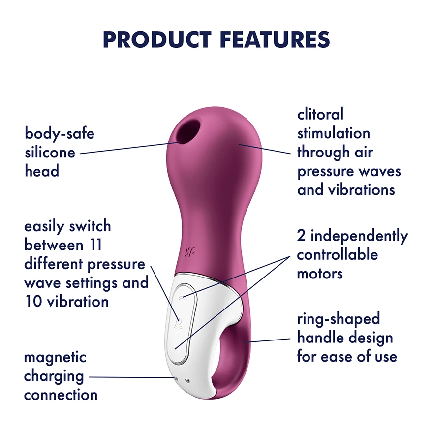 Satisfyer Lucky Libra — Масажер із вакуумною стимуляцією, 15х5 см (бузковий) (4061504018355)