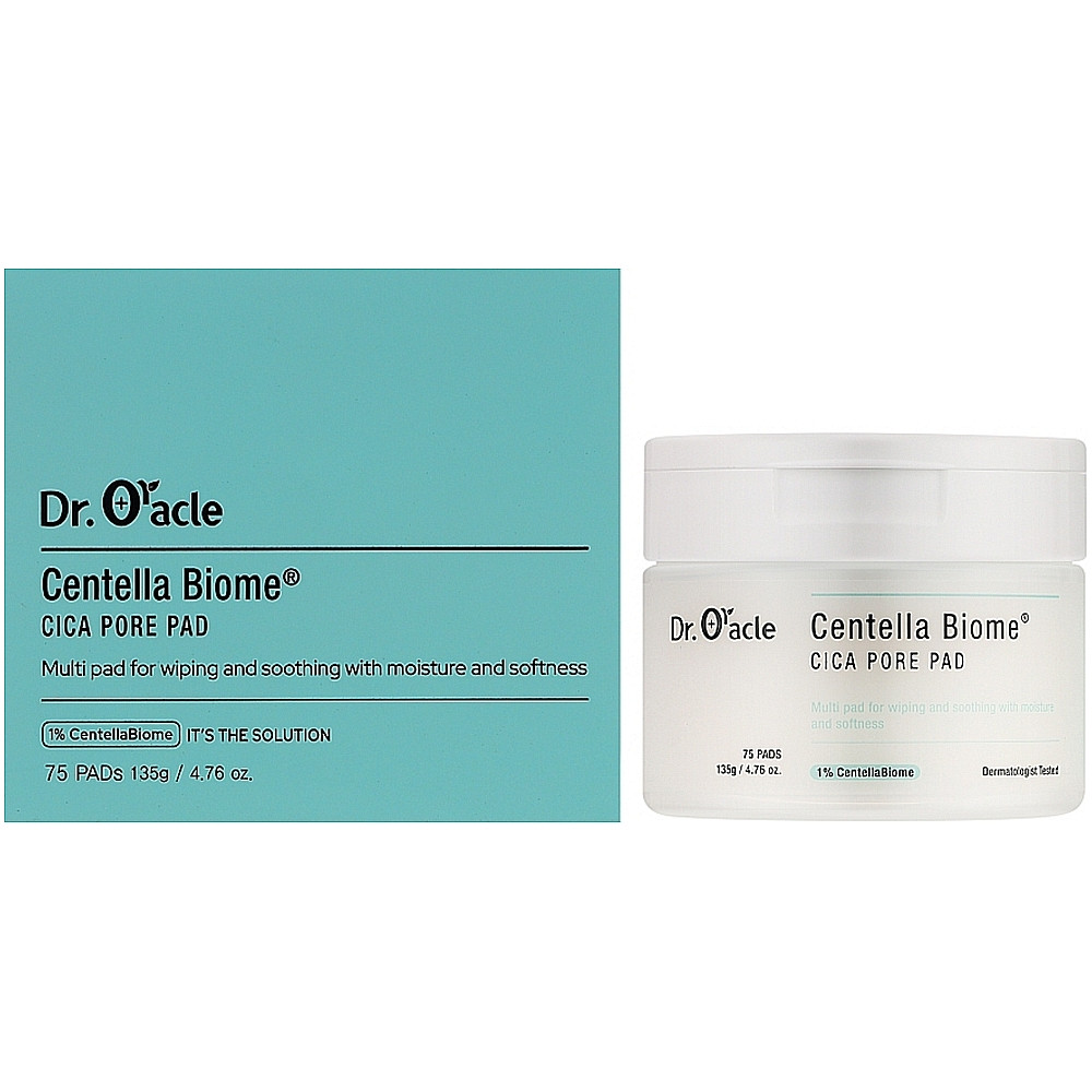 Пады для лица успокаивающие с центелой Dr.Oracle Centella Biome Cica Pore Pad 75 шт (8809408732467)