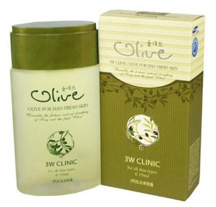Увлажняющий тонер с оливой для мужской кожи 3W Clinic Olive For Man Fresh Skin 150 мл (8809083285777)
