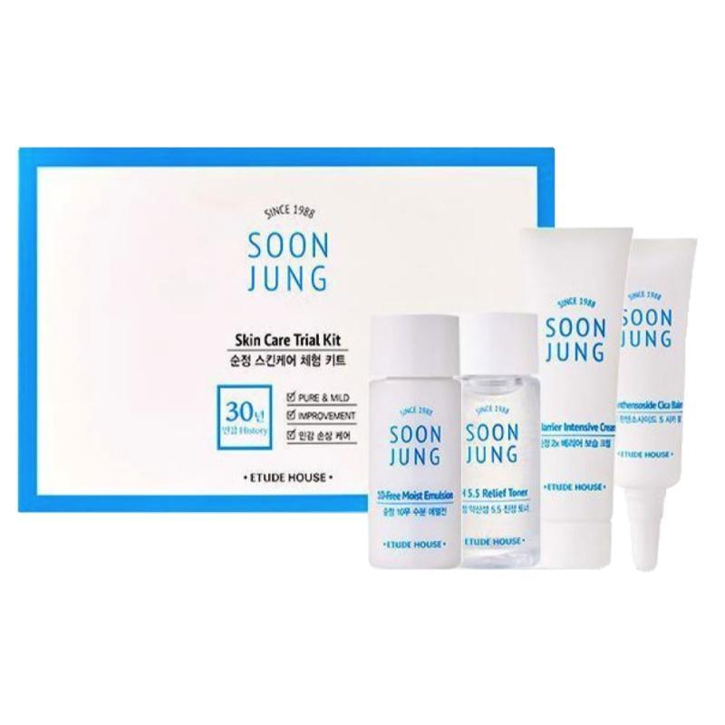 Набір міні-засобів для чутливої шкіри обличчя Etude House Soon Jung Skin Care Trial Kit 4 шт (8806199472534)
