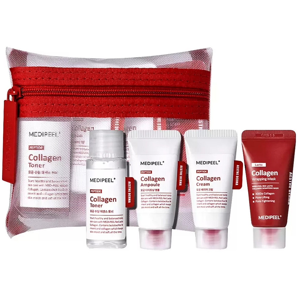 Набор для омоложения кожи с коллагеном (тонер+сыворотка+крем+маска) Medi-Peel Red Lacto Collagen Skin Care (8809941823035)