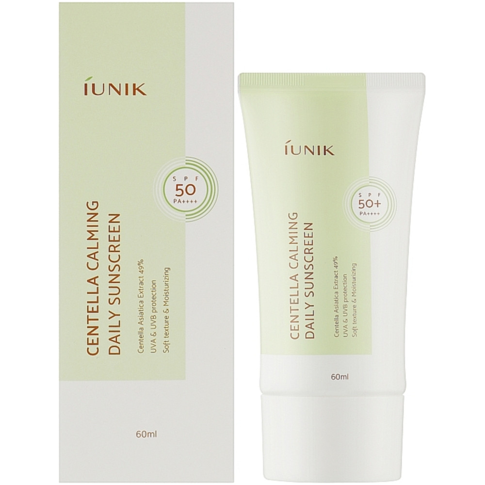 Солнцезащитный крем с экстрактом центеллы Iunik Centella Calming Daily Sunscreen SPF 50+ PA++++ 60 мл (8809728080637)