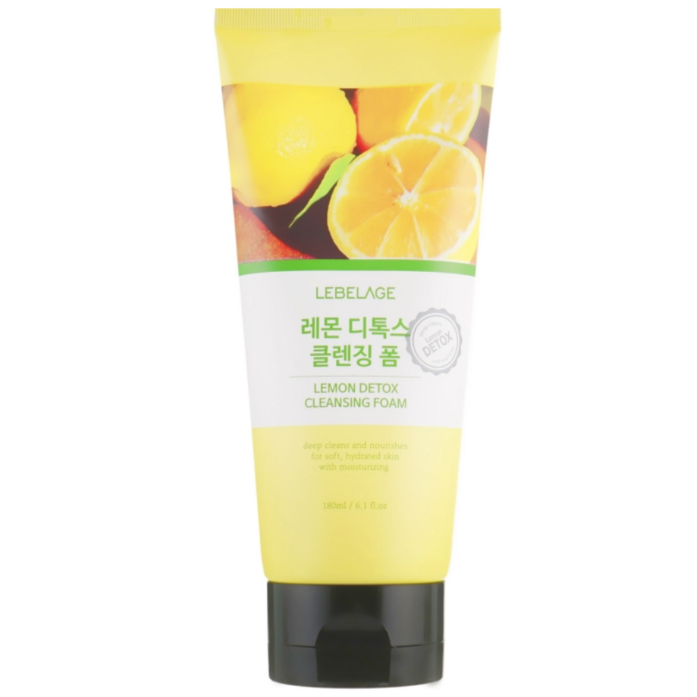 Пенка для умывания лица и детоксикации с лимонным соком Lebelage Lemon Detox Cleansing Foam 180 мл