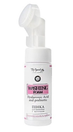 Пенка для умывания с гиалуроновой кислотою со щеточкой Top Beauty Washing Foam 150 мл (4820169180100)