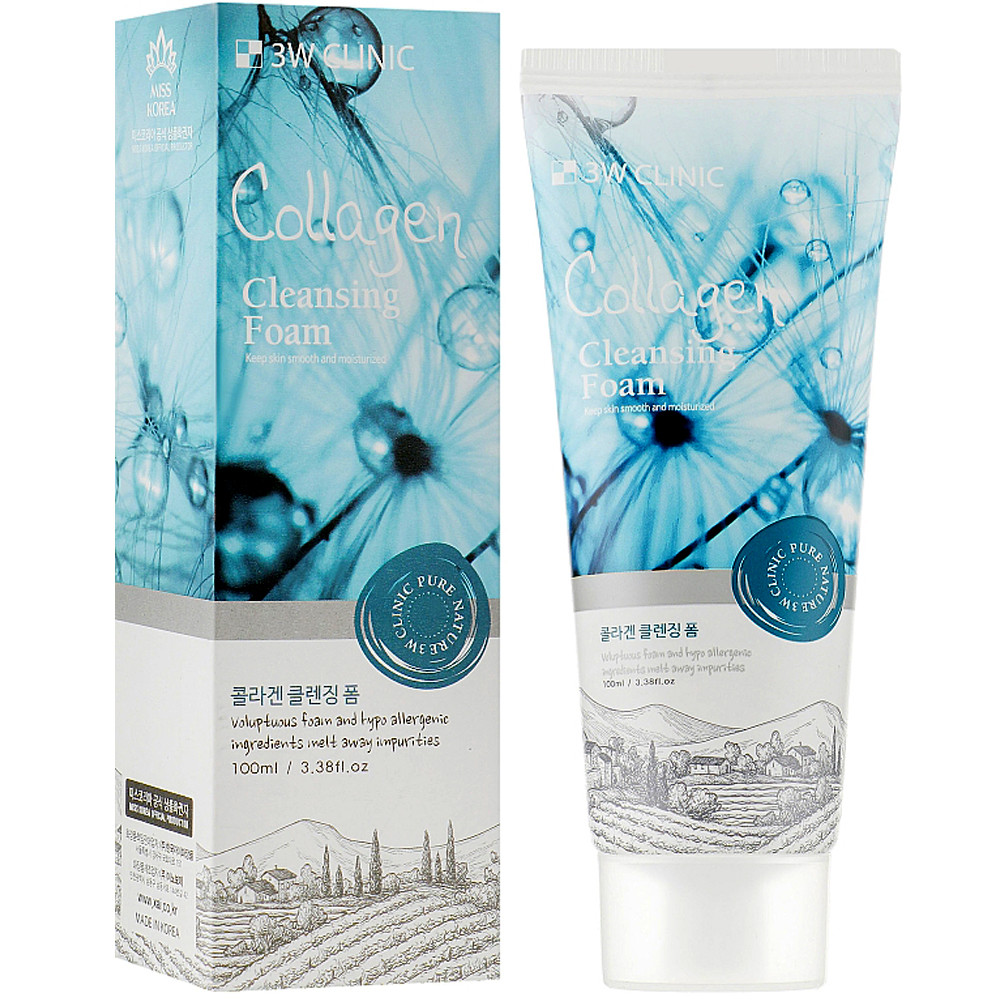 Пенка для умывания с коллагеном 3W Clinic Collagen Cleansing Foam 100 мл