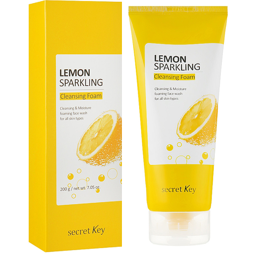Увлажняющая пенка для умывания лица с лимоном Secret Key Lemon Sparkling Cleansing Foam 120 мл (8809305999789)