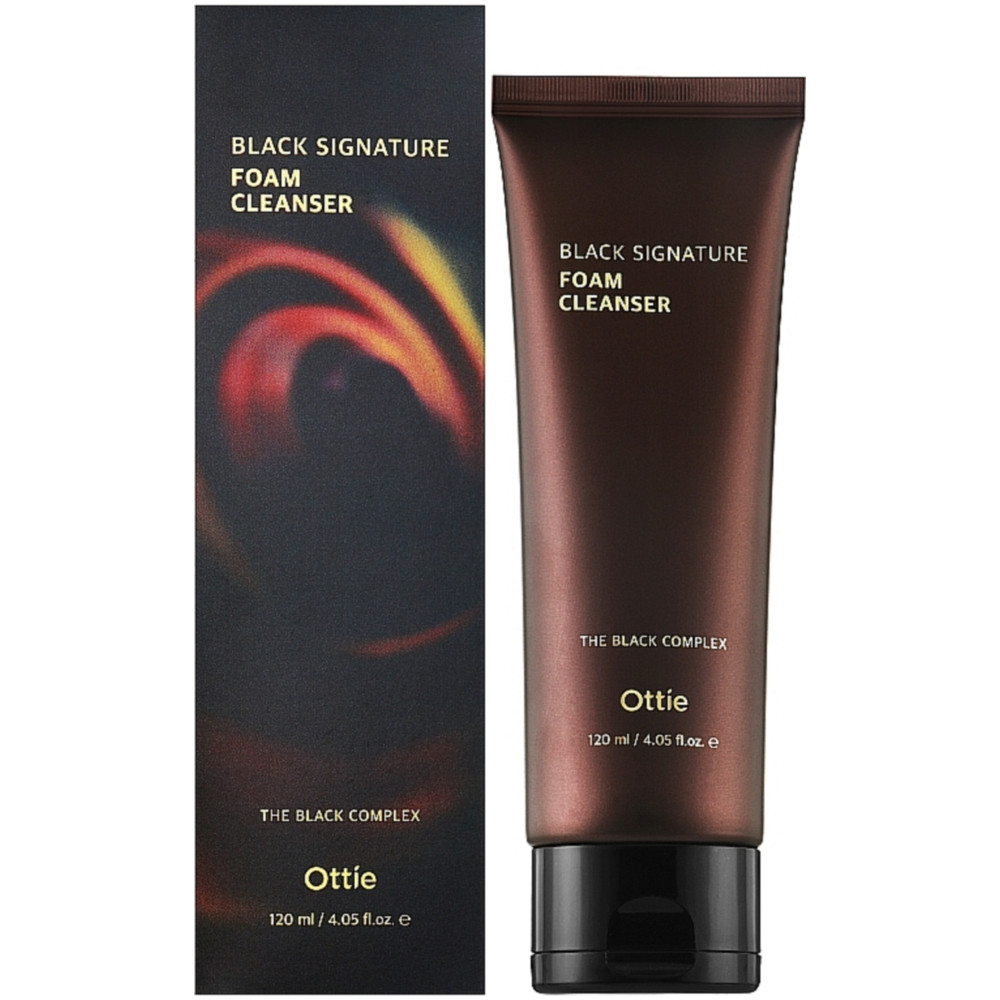 Пінка для вмивання з муцином равлика Ottie Black Signature Foam Cleanser 120 мл (8809708710653)