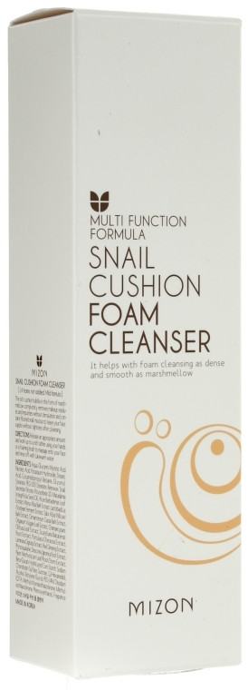 М'яка очищаюча пінка для обличчя з екстрактом слизу равлика Mizon Snail Cushion Foam Cleanser 120 мл
