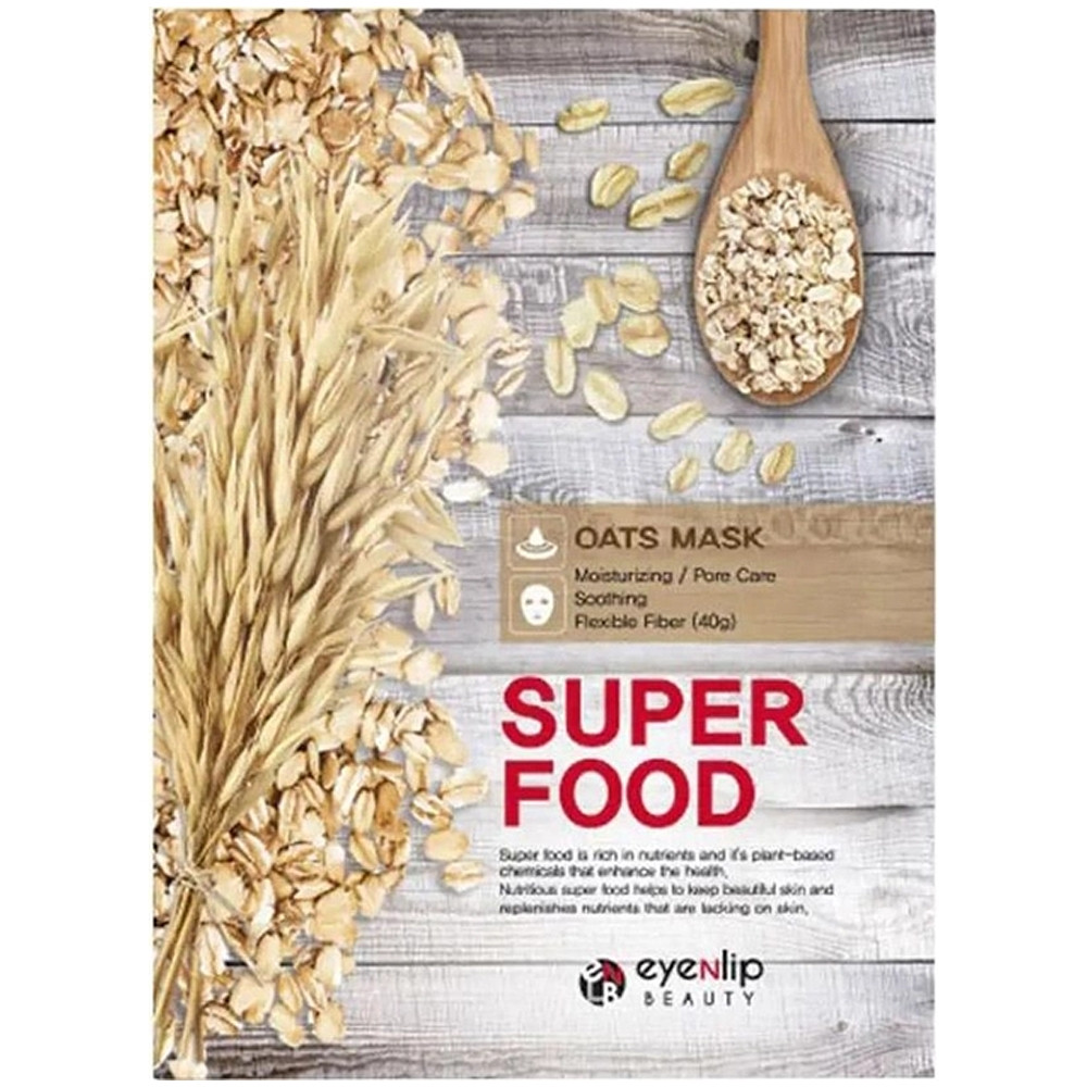 Набір тканинних масок для обличчя з вівсовим екстрактом Eyenlip Super Food Oats Mask, 23 мл*10шт (8809555251614)
