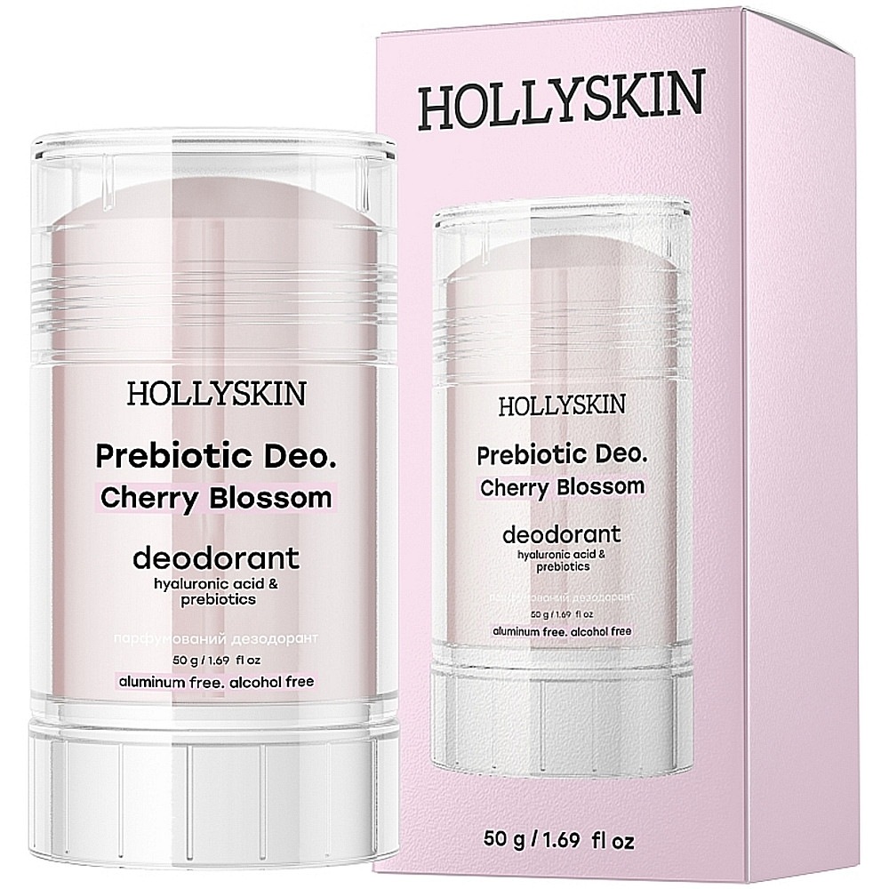 Парфюмированный дезодорант с гиалуроновой кислотой и пребиотиками Hollyskin Prebiotic Deo. Cherry Blossom 50 г (4823109702295)