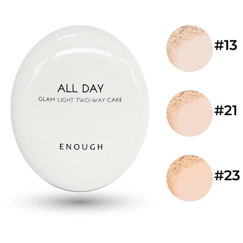 Пудра для лица Enough All Day Glam Light Two-Way Cake  SPF 28 PA++ #13 2 шт*12 г (8809136714490)