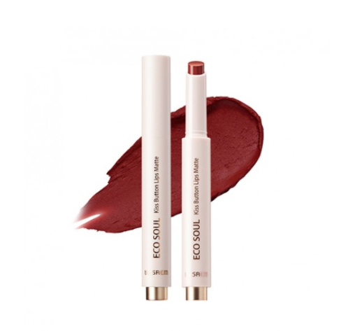 Матовая помада для губ The Saem Eco Soul Kiss Button Lips Matte 07 Retro Red 2 г (8806164158715)