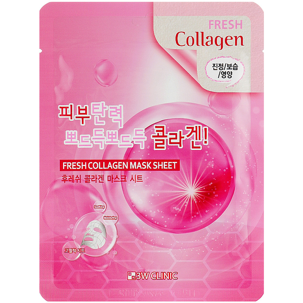 Тканевая маска для лица с коллагеном 3W Clinic Fresh Collagen Mask Sheet 23 г