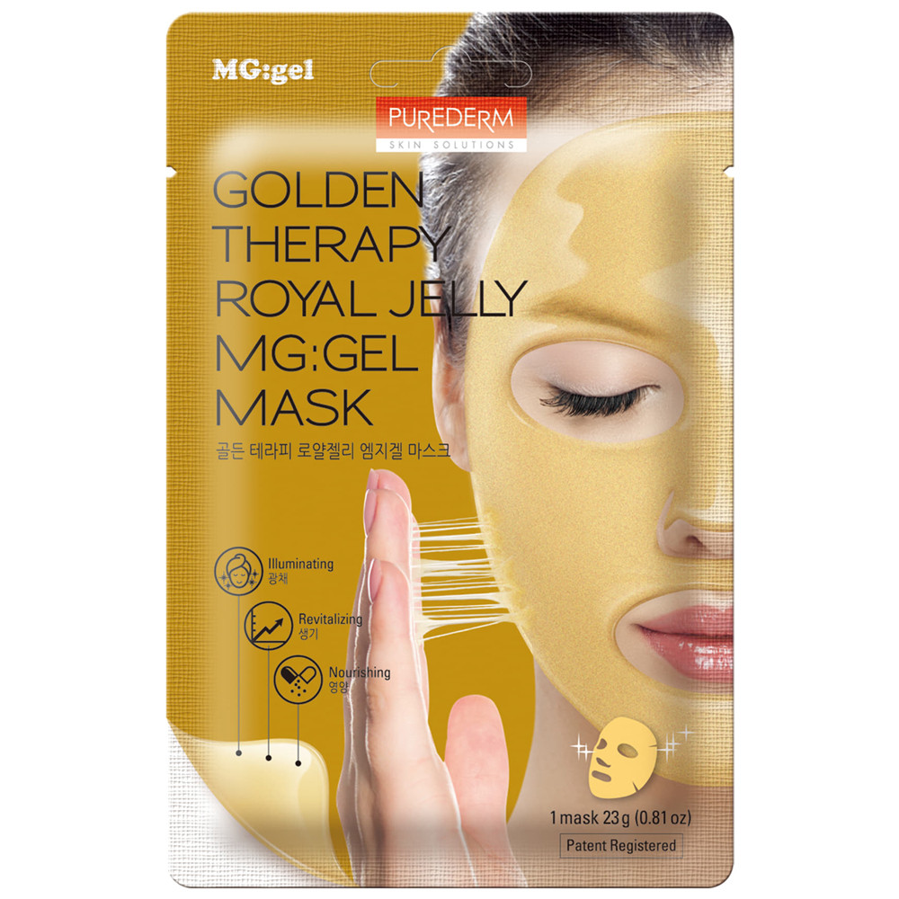 Гидрогелевая маска для лица с золотом Purederm Golden Therapy Royal Jelly MG:Gel Mask 23 г
