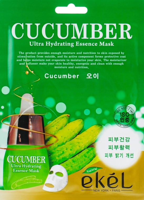 Тканинна маска з екстрактом огірка Ekel Cucumber Mask Ultra Hydrating Essence Mask 25 мл