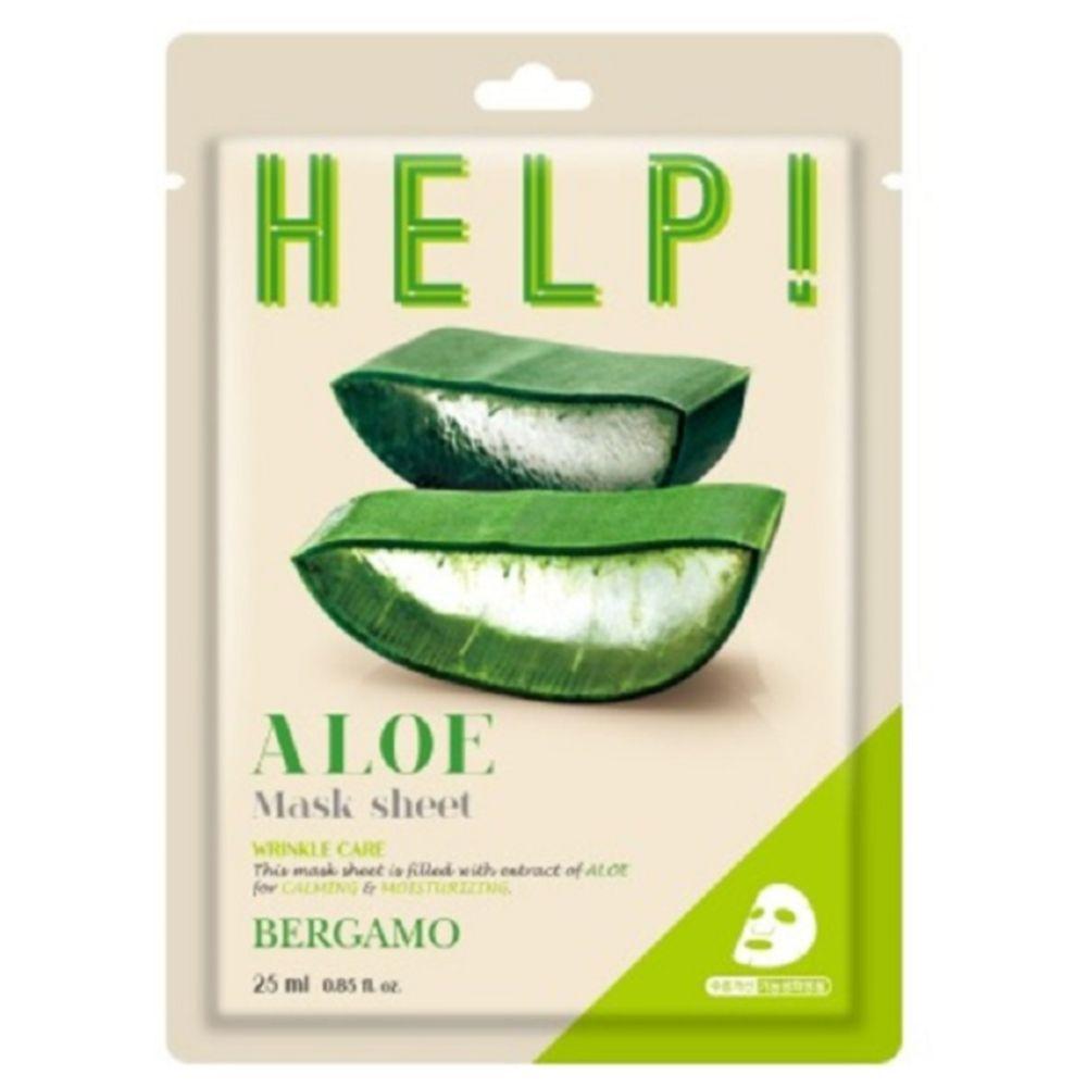 Маска для лица с алоэ BERGAMO HELP! Aloe Mask Sheet 25 мл