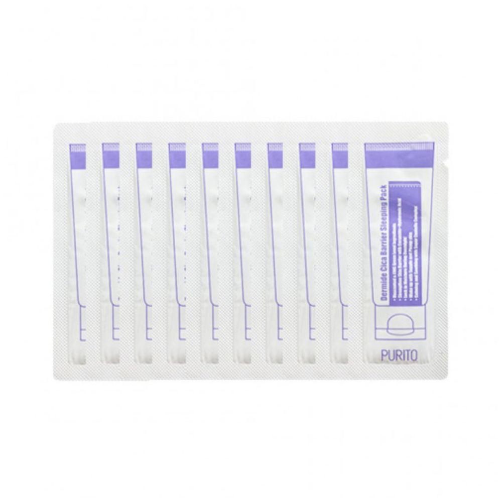 Набір пробник нічних масок для обличчя Purito Dermide Cica Barrier Sleeping Pack 10 шт