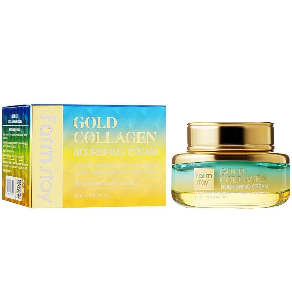 Антивозрастной питательный крем для лица с золотом и коллагеном Farmstay Gold Collagen Nourishing Cream 55 мл