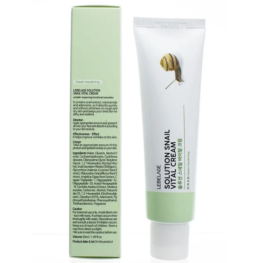 Крем для обличчя з муцином равлика Lebelage Solution Snail Vital Cream, 50 мл
