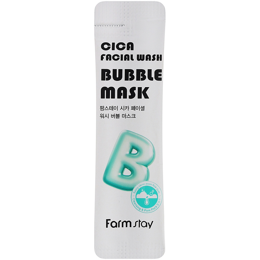 Пузырьковая маска для лица с центелой FarmStay Cica Facial Wash Bubble Mask 5 мл (8809136715268)