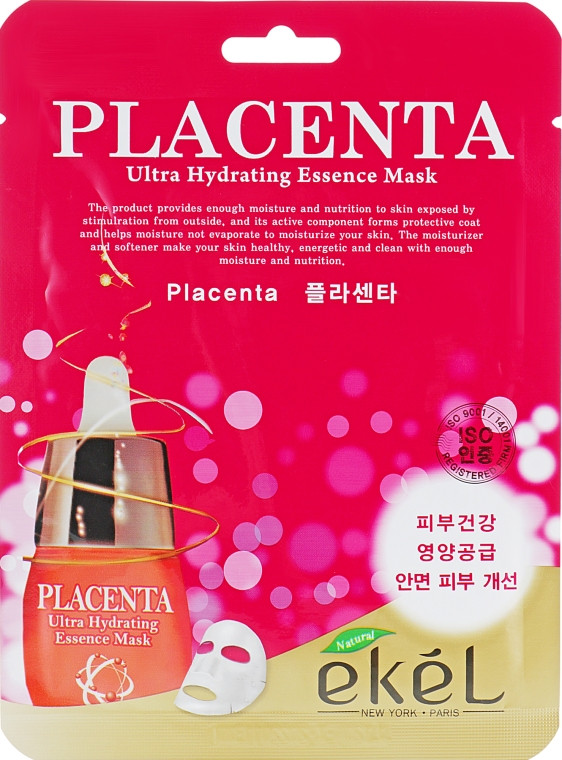 Антивікова тканинна маска з плацентою Ekel Placenta Ultra Hydrating Essence Mask 25 мл