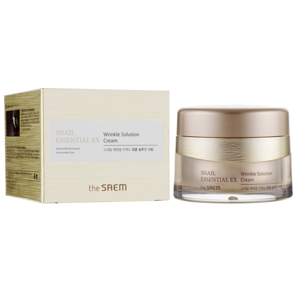 Улиточный крем от морщин The Saem Snail Essential Ex Wrinkle Solution Cream 60 мл (8806164126264)